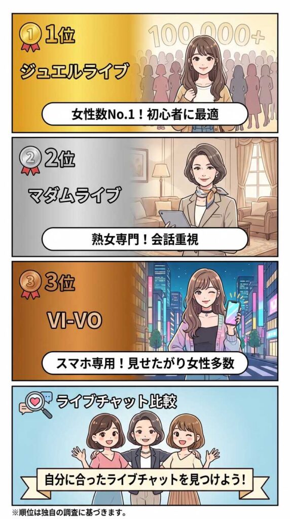 ライブチャットおすすめBEST3ランキング