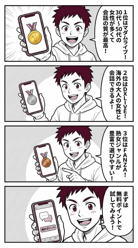 熟女・人妻ライブチャットTOP3比較｜マダムライブ・DXLIVE・FANZAの選び方